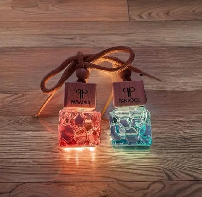 Paradice Car Perfume – 10ml Hanging Glass Bottle | Wooden Diffuser Lid | Long-Lasting & Refillable Car Freshener