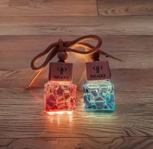 Paradice Car Perfume – 10ml Hanging Glass Bottle | Wooden Diffuser Lid | Long-Lasting & Refillable Car Freshener